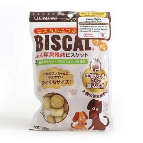 Biscal บิสเคิล อาหารเสริมขนมคุกกี้ แบบซอง สำหรับสุนัข สูตรซีีเนียร์ 60 g