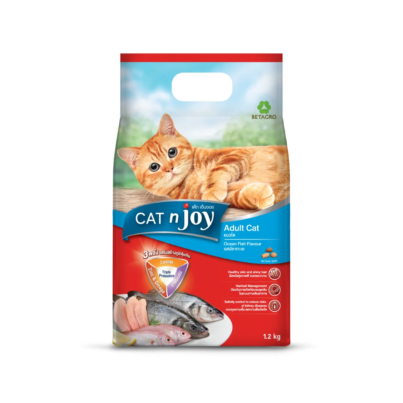 Cat N Joy แค็ท เอ็นจอย อาหารเม็ด สำหรับแมวโตทุกสายพันธุ์ รสปลาทะเลรวม 1.2 kg