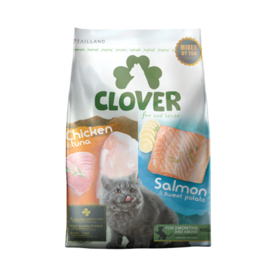 Clover โคลเวอร์ อาหารแมวแบบเม็ดโฮลิกสติกสูตรทูอินวันสำหรับแมวทุกช่วงวัยทุกสายพันธุ์ 400 g