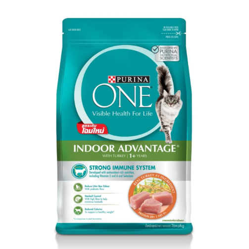 Purina One เพียวริน่า อาหารเม็ด สำหรับแมวโต สูตรสำหรับเลี้ยงในบ้าน 3 kg
