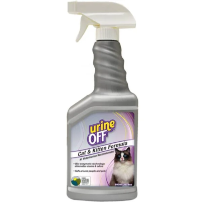 Urine Off ยูรีน ออฟ สเปรย์กำจัดกลิ่นและคราบปัสสาวะ สำหรับแมวและลูกแมว 16.9 oz
