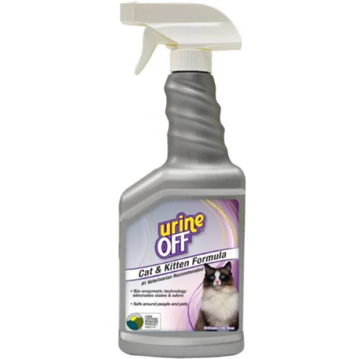 Urine Off ยูรีน ออฟ สเปรย์กำจัดกลิ่นและคราบปัสสาวะ สำหรับแมวและลูกแมว 16.9 oz